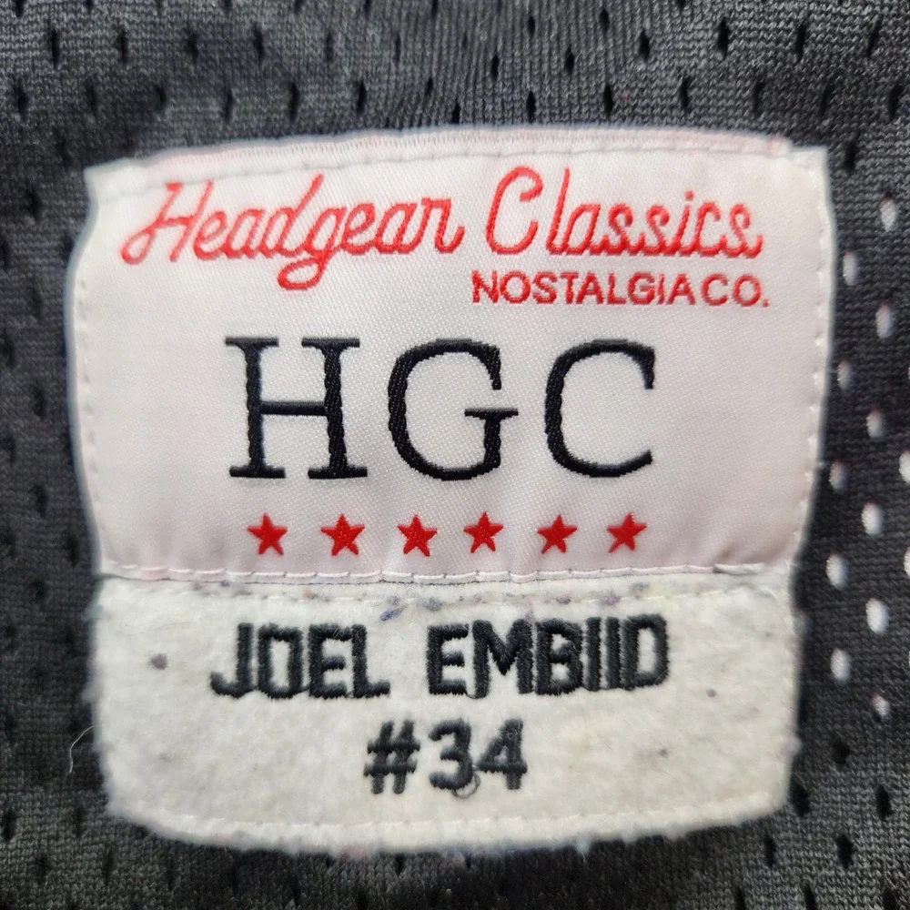 Headgear Classics Joel‎ Embiid 34 The Rock Youth XS Basketball Jersey Black Mesh